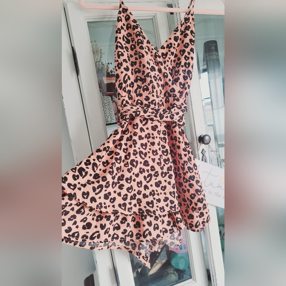 Leopard Tiered Romper